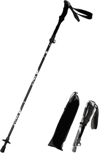 Lightweight Aluminum Collapsible Trekking Pole, Adjustable 7075 Walking Stick for Hiking, Travel & Outdoor Adventures, Qui...