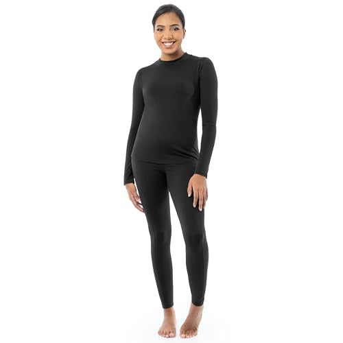 Fruit of the Loom womens High Neck Top and Legging Thermal Set