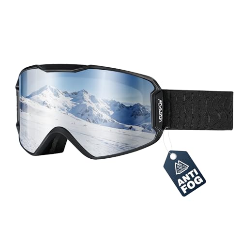 VOZAPOW Ski Goggles Over Glasses with HD Lens, 100% UV Protection Snow Snowboard Goggles Anti Fog for Men, Women, Youth