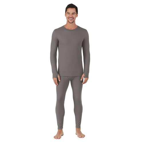 Cuddl Duds Thermal Underwear Shirt and Leggings Set for Men - Heavyweight Fleece Lined Long Johns - Winter Clothes Base Layer