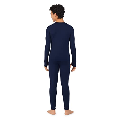 Cuddl Duds Boys Cold Weather Fleece-Lined Thermal Underwear 2-Piece Set - Kids Long Sleeve Top and Leggings Long Johns