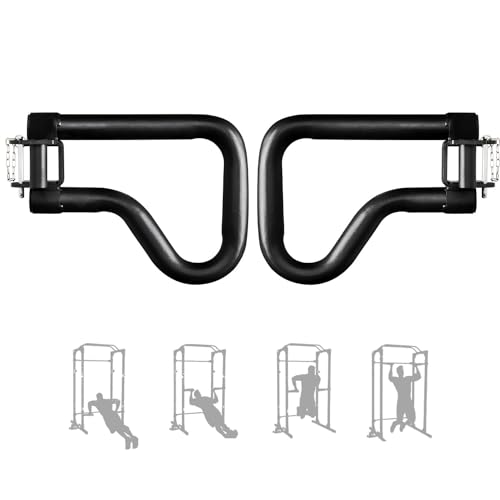 Yes4All 500 LBS Capacity - Dip Bars for 2x2 with 1" Hole Power Cage, Squat Rack Attachments - Multi-Grip Handles Dip Attac...