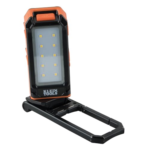 Klein Tools 56403 LED Light, Rechargeable Flashlight/Worklight with Kickstand, Magnetic Mount, and Carabiner, Charges Small Electronics, for Work, Camping