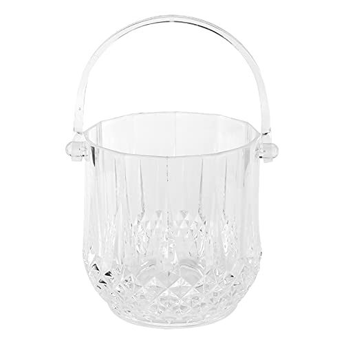 Plastic Ice Bucket, Household 1.8L Transparent Acrylic Ice Bucket with Carry Handle Champagne Wine Beer Drinks Cooler for ...