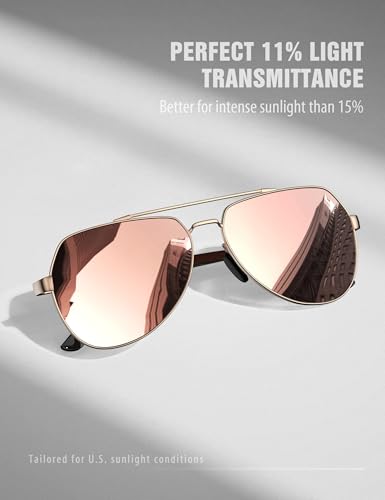 LUENX Aviator Sunglasses for Men Women Polarized New Shades Large Metal Frame - UV 400 Protection
