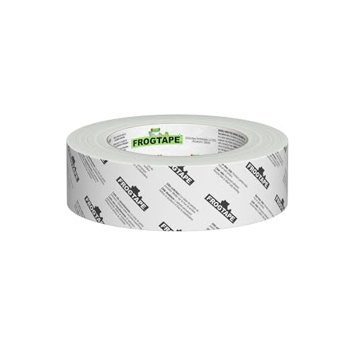 FrogTape DS 154 Premium Grade, Double-Sided Poly-Hanging Containment Tape, Sticks to Plastic Sheets, for Remodeling and Remediation, 36mm x 25yds, Natural, 1 Roll (243049)