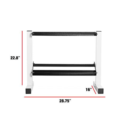 CAP Barbell 150-Pound Dumbbell Set, 24-Inch White Rack & Adjustable Bench Bundle