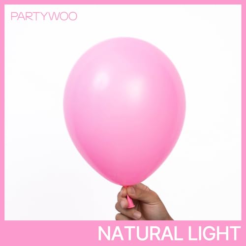 PartyWoo Pink Balloons 127 pcs Different Sizes of 36 18 12 10 5 Inch Matte Pink Balloon Arch Kit Garland for Baby Shower V...