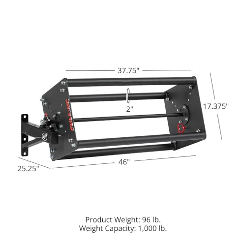 Titan Fitness T-3 and X-3 Series Revolving Pull-Up System, (4) 2" Fat Pull-Up Bars, Lockable Bars, Power Rack Mounted for ...