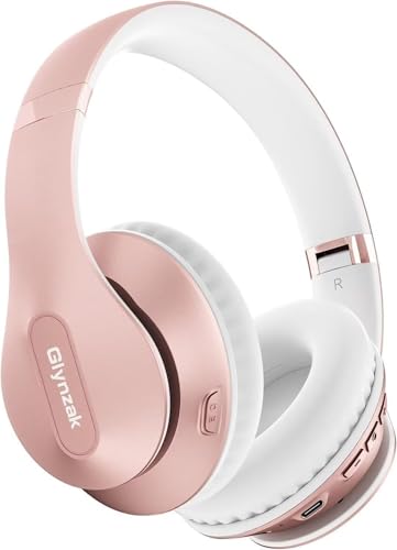 Glynzak Wireless Bluetooth Headphones Over Ear 65H Playtime HiFi Stereo Headset with Microphone and 6EQ Modes Foldable Blu...