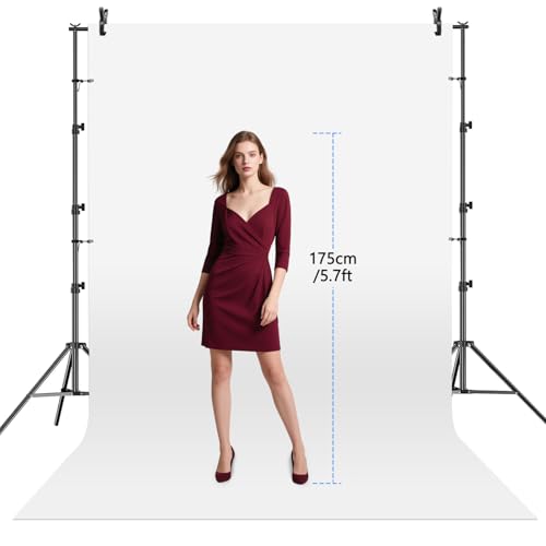 SLOW DOLPHIN 10 x 8.5 ft Photography Photo Video Studio Background Stand Support Kit with Muslin Backdrop (White Black), 5...