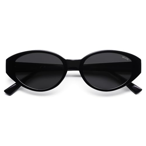 SOJOS Retro Oval Polarized Sunglasses for Women Chic Cat Eye Trendy Vintage Shades UV400 Protection