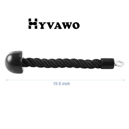 HYVAWO Pull Down Rope Single Grip Tricep Bicep Exercise Attachment for Cable Machines Gym Pulley Workout