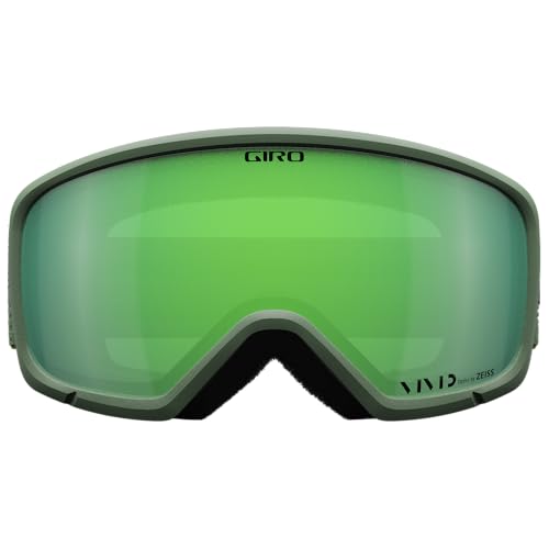 Giro Women's and Youth Millie Ski and Snowboard Goggles - Hedge Green Linocut Strap with Vivid Emerald Lens
