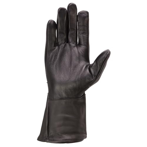 Men's Long Cuff Deer Skin Thermal lined Gauntlet Gloves