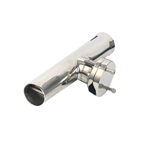 Amarine Made 2Pcs Fishing Rod Holder, Stainless Tournament Style Clamp on Rod Holder, Rail Mount Fishing Pole Holder for R...