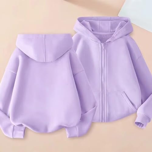 Sweatshirts For Teen Girls Zipper Long Sleeve Fleece Hoodie Hooded Sweatshirts Cute Fall Pullover Sweaters With Pocket