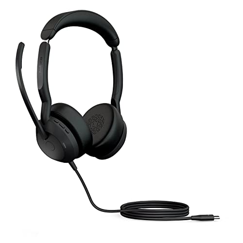 Jabra Evolve2 50 Wired Stereo Headset - with AirComfort Technology, Noise-Cancelling Mics & Active Noise Cancellation - Wo...