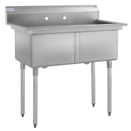 Kratos 29N-005-Commercial NSF 2 Compartment Sink - 18"Wx18"Lx12"H Bowl Size - 18-Gauge Stainless Steel