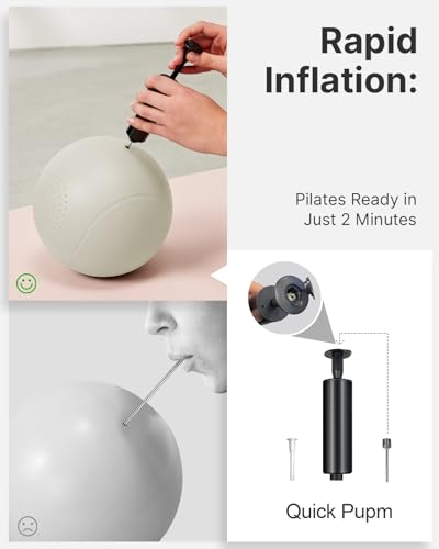 YOTTOY Small Exercise Ball，9-inch Pilates Ball with Anti-Burst Technology for Stability, Ideal for Yoga, Pilates, Physical...