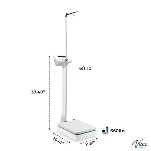 VivaComfort Digital Medical Scale for Body Weight, 660 LBs Weight Capacity Digital Medical Grade Doctor Scale, Professiona...