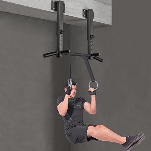 Wall Mount Pull Up Bar, Joist Beam Rafter Mount Pull-up Bar, Ceiling Mounted Chin Up Bar for Home Gym with Punching Bag Ha...