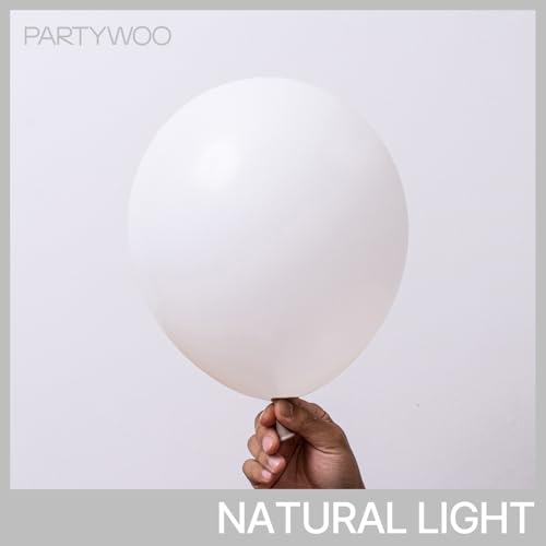 PartyWoo White Balloons 140 pcs Different Sizes of 18 12 10 5 Inch White Balloons Arch Kit Garland for Wedding Baby Shower...