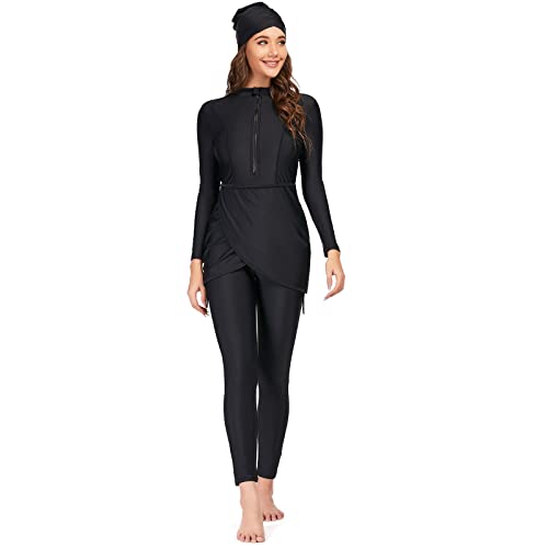 Burkini Swimsuits for Women Modest Muslim Swimsuit Islamic Long Sleeve Burkini Full Cover Hijab Top Pants Bathing Suit