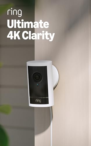 Ring Outdoor Cam Pro, Plug-In (newest model), Home or business security, Retinal 4K with wide-angle video, 10x Enhanced Zo...