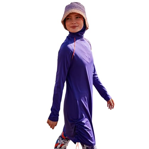 Islamic Full-Length Patterned Modest Swimsuit for Women | 4 PCS Muslim Burkini Set | Full Coverage Long Sleeve Rash Guard