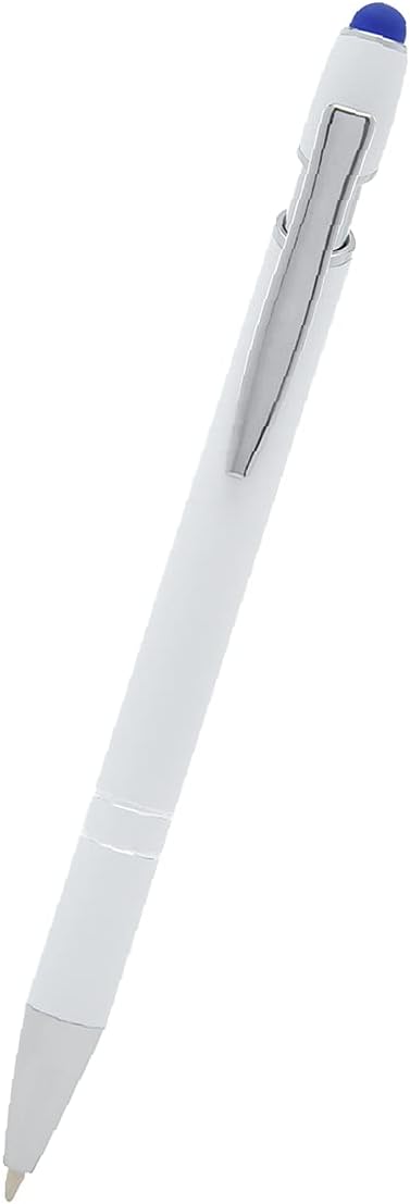 ExpressDesigns™ - Premium Custom Pens with Stylus | Beautiful White | Personalized Soft-Touch Metal Printed Name Pens w/Black Ink - 12 pack (Yellow)