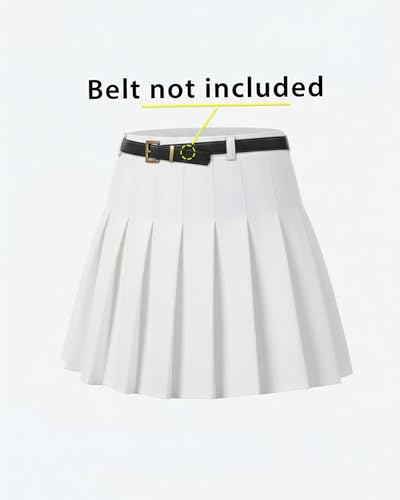 SCKTOO Womens Girl High Waisted Pleated Tennis Skirt School A-Line Skater Skirts with Lining Shorts
