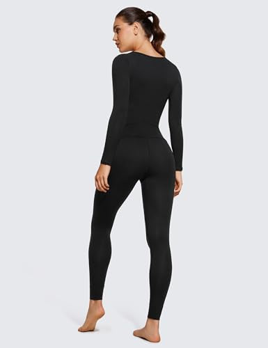 CRZ YOGA Soft Thermal Underwear Sets for Women Lightweight Long Johns Base Layer Pajamas Warm Top Bottom