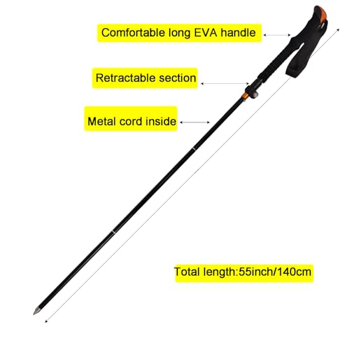 Aventik Fold-able Wading Staff Water Depth Safety Warning Sign Coated Stainless Steel Core T7075 Aluminum Body Corrosion R...