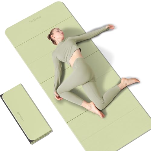 WOHAO 7-Fold Yoga Mat 70"x24" - 1/2 Inch Thick Folding Exercise Mat, Compact Non-Slip TPE Mat for Travel, Storage, Yoga & ...