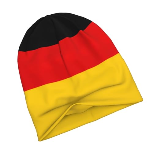 sackhg German Flag Print Winter Beanie Hat Men Women Soft Lightweight Thermal Cap for Outdoor Skiing Wear Black