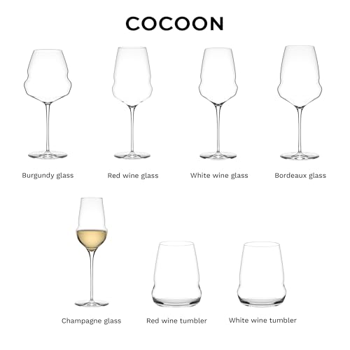 Stölzle Lausitz Set of 6 Glass Champagne Flutes (Cocoon). Dishwasher Safe Lead-Free Crystal Champagne Glasses (11.5 Fl oz)...