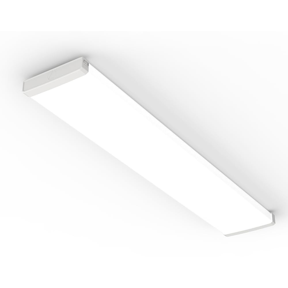 Lithonia Lighting Truwrap 4 Foot Led Ceiling Light Fixture  Low-Profile Wraparound Led Shop Light  Adjustable Lumens  Selectable Warm White/Cool White/Daylight Color  Flat Diffuser  Medium Width