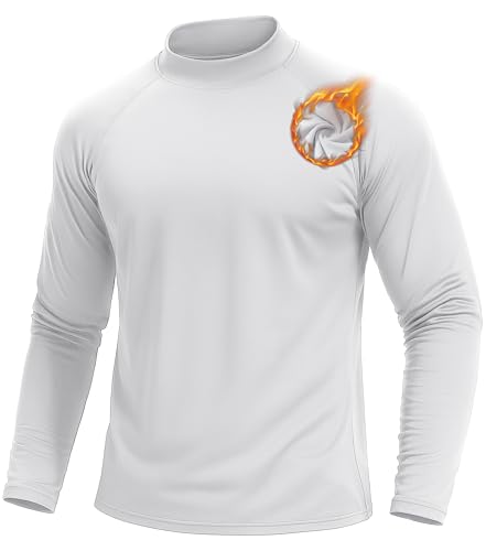 TACVASEN Mens Thermal Fleece Shirt Mock Turtle Neck Base Layer Long Sleeve Athletic Warm Undershirt Winter Running Tops
