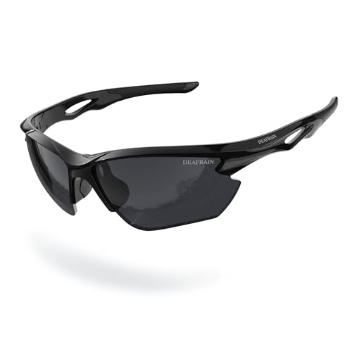 DEAFRAIN Polarized Sports Sunglasses for Men Women Cycling Running Fishing Glasses TR90 Unbreakable Frame UV Protection Z87