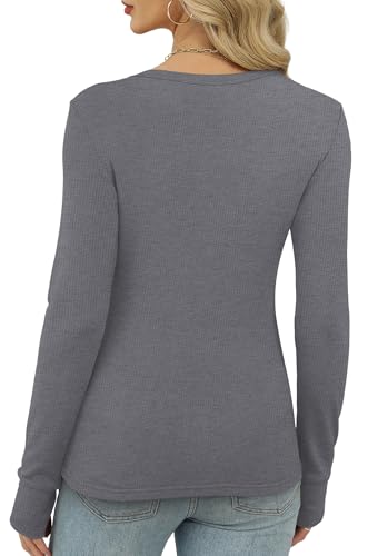 XIEERDUO Long Sleeve Thermal Shirt for Women Fleece Slim Fit Tops Crewneck Basic T-Shirts with Thumb Holes Fall Fashion 2025