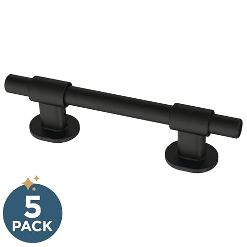 Franklin Brass Adjusta-Pull (5-Pack) Adjustable Drawer Pulls | Fits 1-3/8 to 4 Inch Hole Centers | Matte Black Cabinet Han...