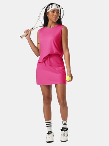 EXLURA Womens Summer 2 Piece Short Skirt Sets Sleeveless Top and Tennis Skorts Dressy Cotton Matching Sweatsuits Outfits 2026