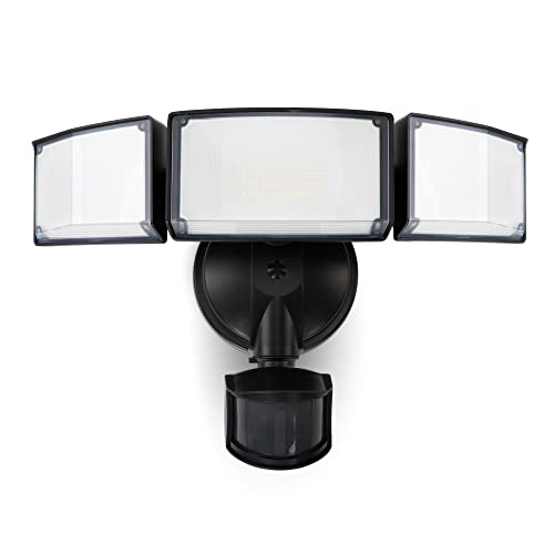 LUTEC 72W 7500LM LED Security Lights Motion Sensor Light Outdoor, 5000K Daylight, IP65 Waterproof, Dusk to Dawn, 3-Head Mo...
