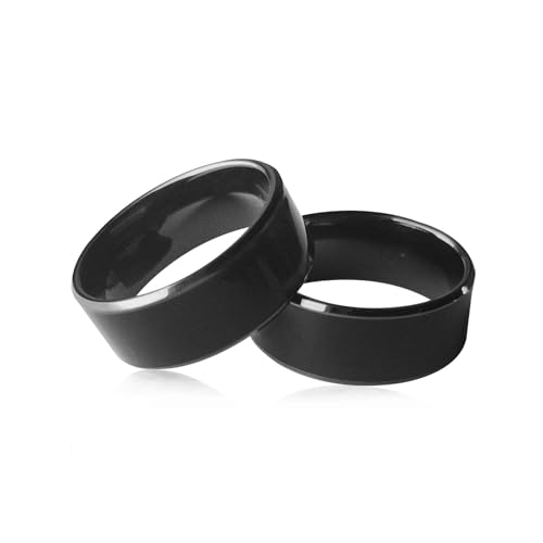 hecere Waterproof Ceramic NFC Ring, NFC Forum Type 2 215 496 Bytes Chip Universal for Mobile Phone, All-Round Sensing Tech...