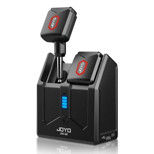 JOYO Wireless Guitar System 5.8GHz Wireless Guitar Transmitter Receiver with Charging Box 4 Signal Channel for Guitar Bass...