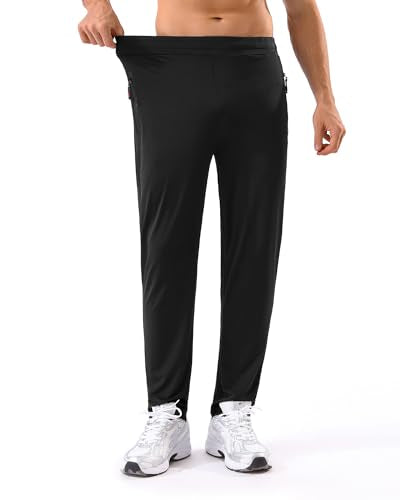 MSGD 5 Pack Men's Sweatpants with Zipper Pockets Stretch Lightweight Athletic Track Activewear Pants for Men Joggers