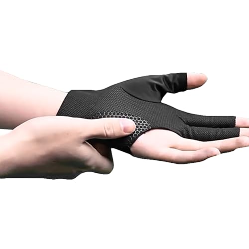 Holiberty 2 Pcs Professional Billiard Pool Gloves for Left Hand Men Women Mesh Nonslip Fingerless Training Shooting Sports...