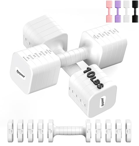 16LBS/20LBS Dumbbells Sets Adjustable Dumbbell Set Hand Weights for Women Men Free Weights Dumbbells Set Exercise Fitness ...