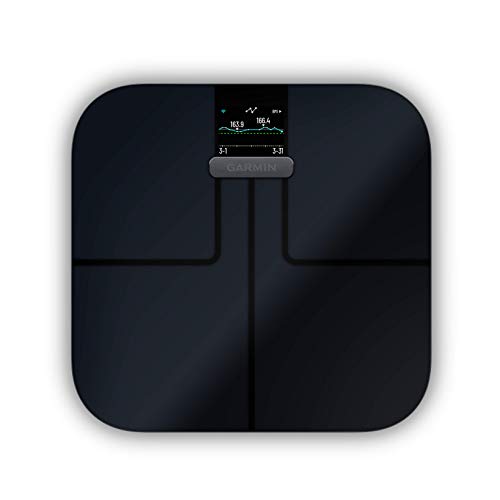Garmin Index S2, Smart Scale with Wireless Connectivity, Measure Body Fat, Muscle, Bone Mass, Body Water% and More, Black